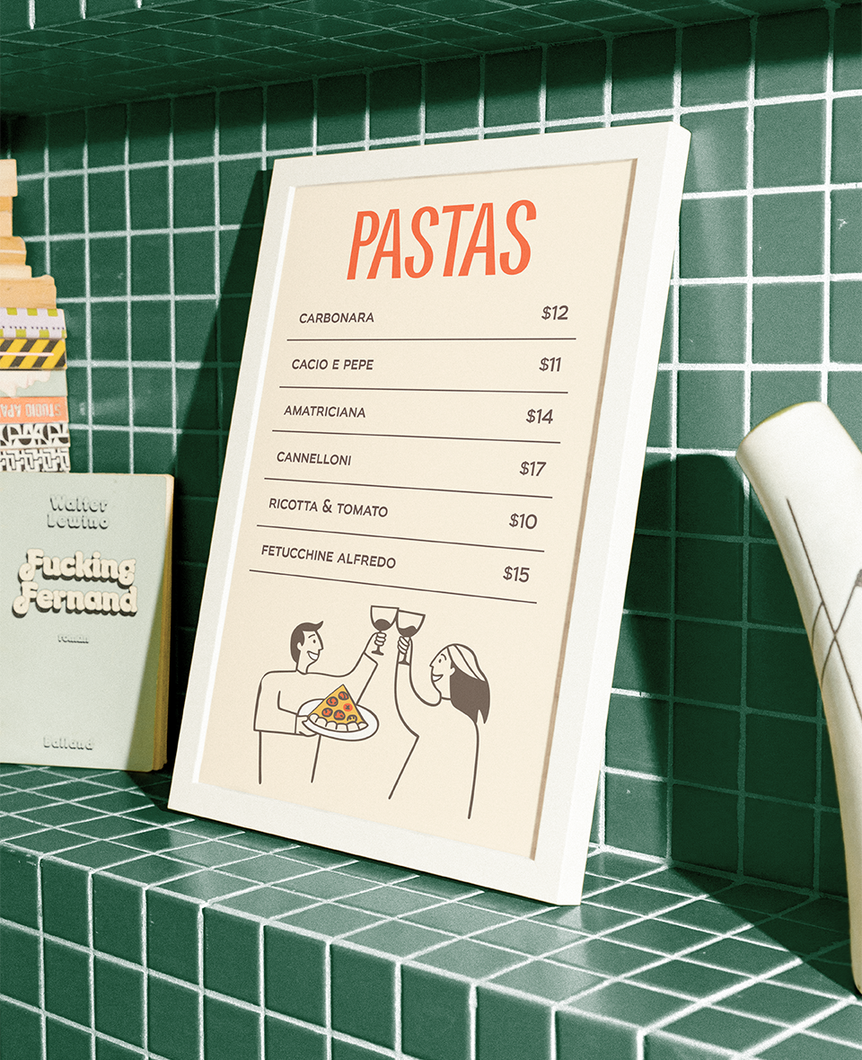 Graphic depicting a hexagonal cropped photo of an interior room design with grid lines along its borders.