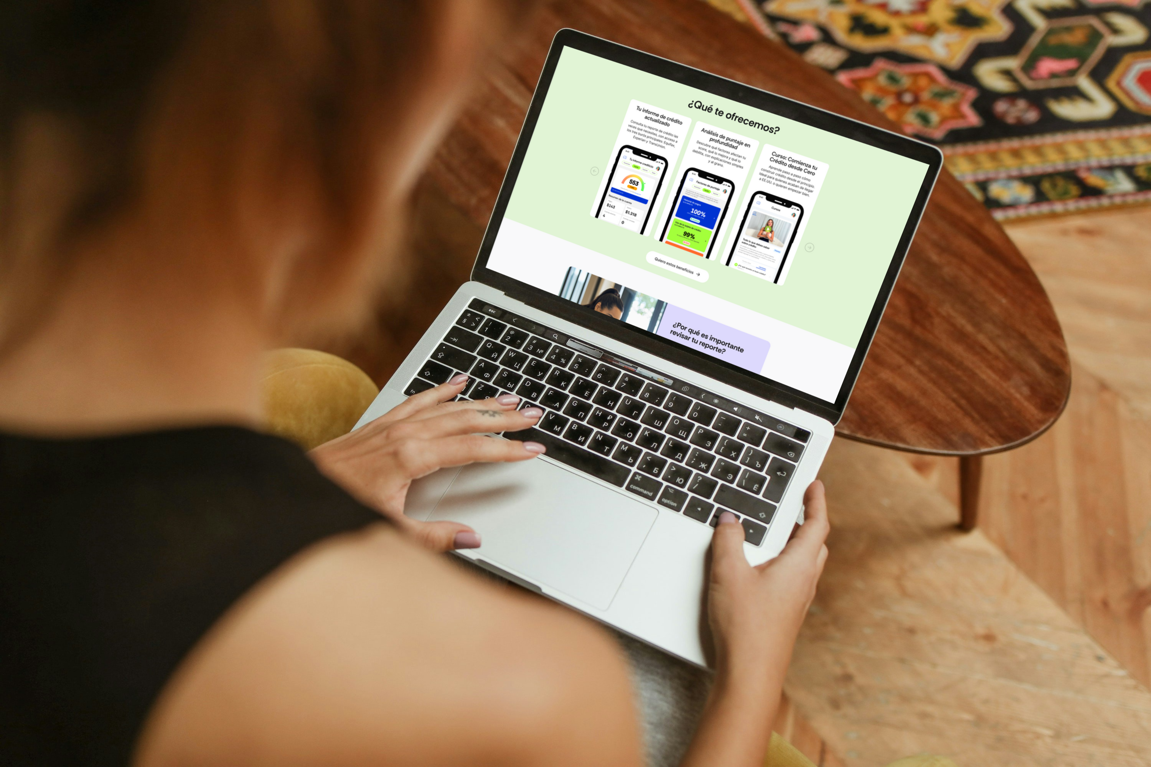 Stationery design of letterhead and business cards for the company Anders on top of a blurred photo of a house interior.